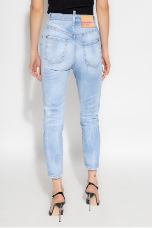 Light blue 'Twiggy High Waist Cropped' jeans Dsquared2 - TEEN Leggings aus  Kunstleder Schwarz - SchaferandweinerShops Canada